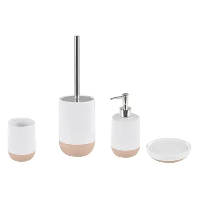 4-Piece Bathroom Accessories Set LEBU Ceramic White