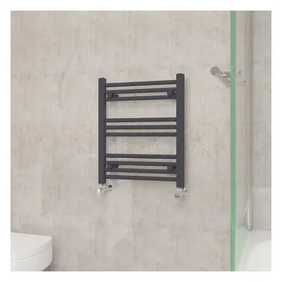 (600x500mm, Anthracite) NRG Straight Central Heating Towel Rail Bathroom Heated Rad Radiators La