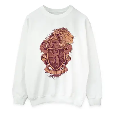 (XL, White) Harry Potter Womens/Ladies Gryffindor Sketch Crest Sweatshirt