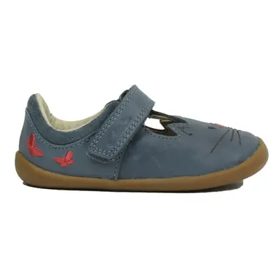 (4 (Children's)) Roamer Ears Toddler | Denim Blue Leather | Childrens T-Bar First Shoes