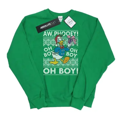 (L, Irish Green) Disney Womens/Ladies Donald Duck Christmas Fair Isle Sweatshirt