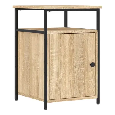 (sonoma oak) vidaXL Bedside Cabinet Bedside Table Side Table Smoked Oak Engineered Wood