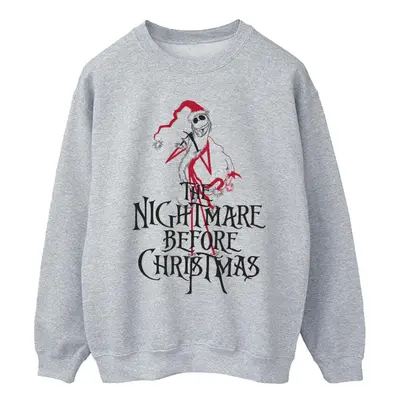 (L, Sports Grey) Disney Mens The Nightmare Before Christmas Santa Sweatshirt