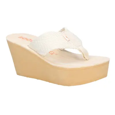 (8 UK, Cream) Rocket Dog Womens/Ladies Diver Webbing Slip On Wedge Sandals