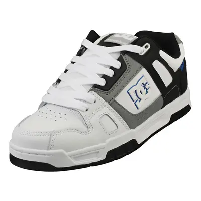 (10) DC Shoes Stag Mens Skate Trainers in White Grey Black