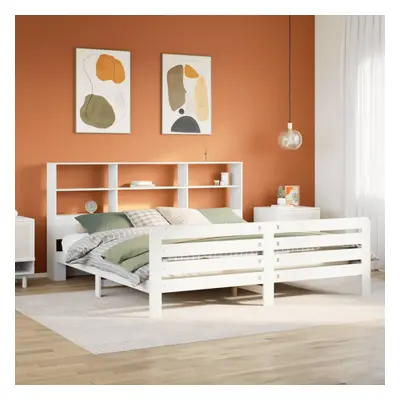 vidaXL Bed Frame without Mattress White 180x200 cm Super King Solid Wood Pine