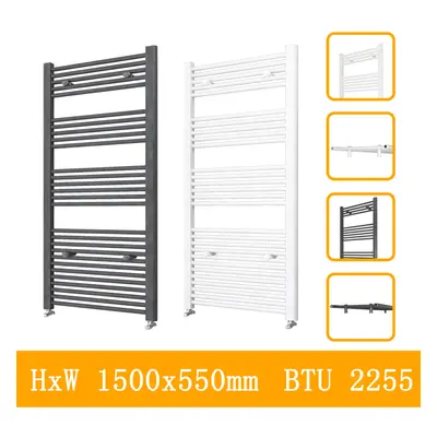 (anthracite, 1500x550mm) Stylish Straight Towel Rail HeatingTowel Radiator