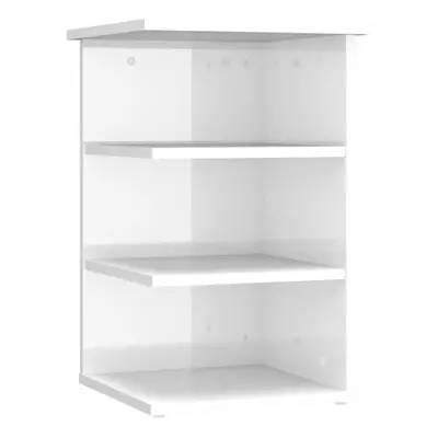 vidaXL Side Cabinet High Gloss White Engineered Wood Furniture Side Table