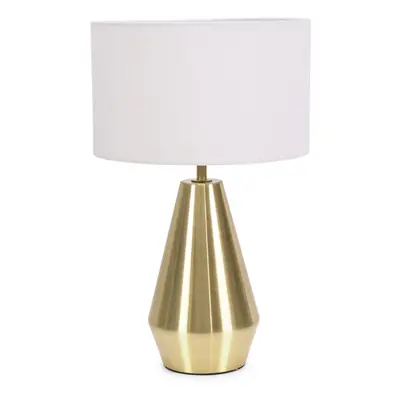 ValueLights Jax Gold Metal Dimmable Touch Table Lamp with White Shade