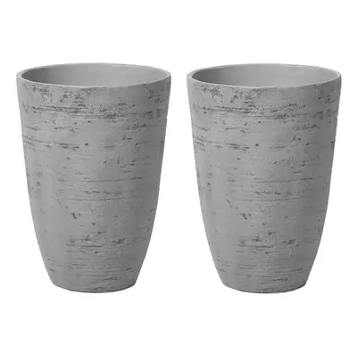 Set of Plant Pots x x cm Grey CAMIA