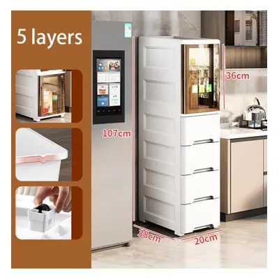 (white, Style B L) Bathroom Storage Cabinet 2/3/4 Layers, Kitchen Storage Cabinet, Toilet Storag