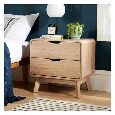 (Oak) Home Source Nordica Drawer Bedside Table Storage Unit