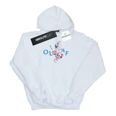 (L, White) Disney Mens Frozen Olaf Leaf Jump Hoodie