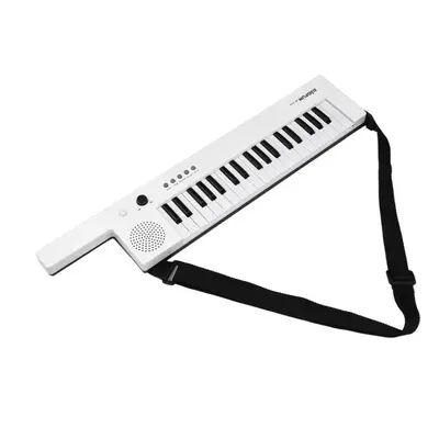 (white) Guitar Electronic Piano With Mini Keyboard 37-key Electronic Keyboard Piano Rechargeable