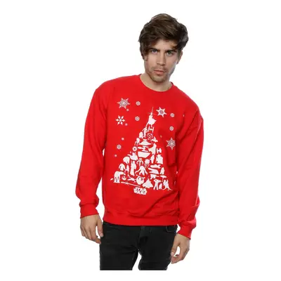 (L, Red) Star Wars Mens Christmas Tree Sweatshirt