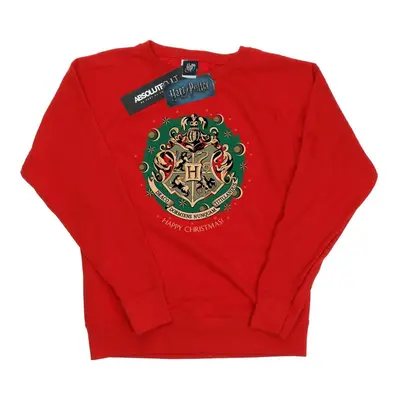 (L, Red) Harry Potter Womens/Ladies Christmas Wreath Sweatshirt