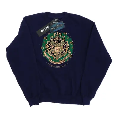 (L, Navy Blue) Harry Potter Womens/Ladies Christmas Wreath Sweatshirt