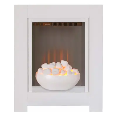 Adam Monet Fireplace Suite in Pure White with Electric Fire, Inch