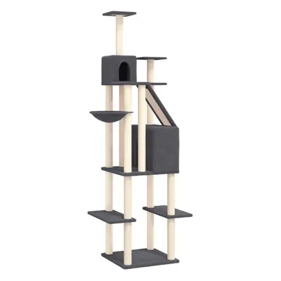 vidaXL Cat Tree with Sisal Scratching Posts Dark Grey cm Cat Scratch Tower