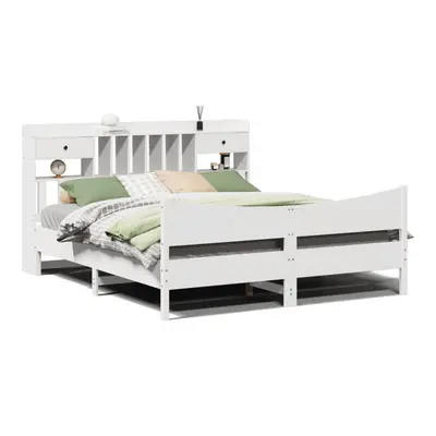 vidaXL Bed Frame without Mattress Bed Base White 200x200 cm Solid Wood Pine