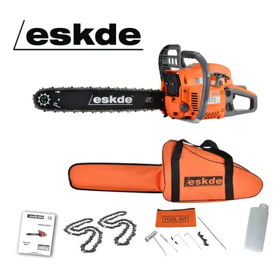 eSkde 62cc 3.4HP Petrol Chainsaw with 20" Bar Chains Bag Cover CS62-S7