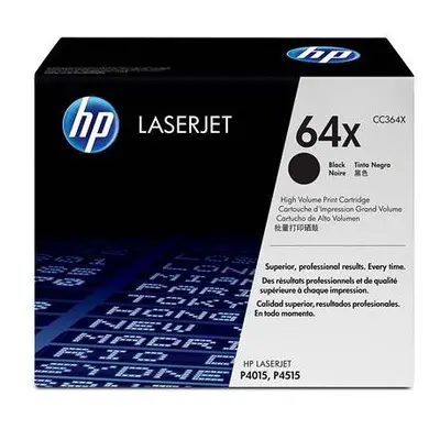 HP 64X High Yield Original LaserJet Toner Cartridge (CC364X), Black, Pack of