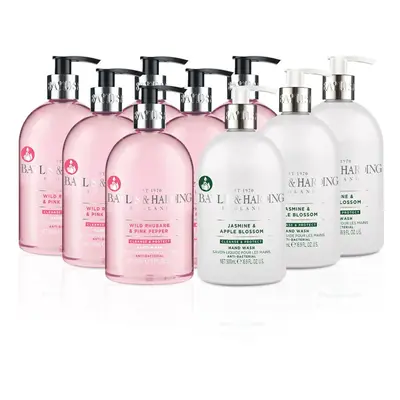 Baylis & Harding Anti-Bacterial Hand Wash Bundle: x ml Rhubarb & Pink Pepper & x ml Jasmine & Ap