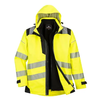 (XL, Yellow/Black) Portwest Mens PW3 In Hi-Vis Jacket