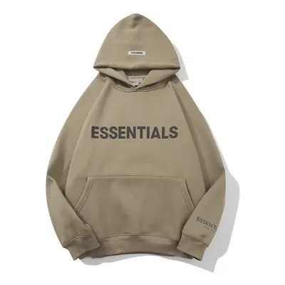 (khaki, 2XL) Fear Of God Essentials Hoodie Fog Coat Sweater