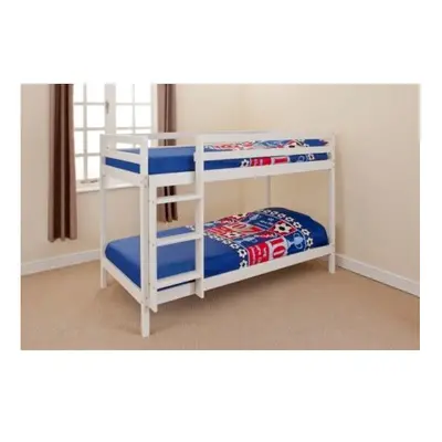 (3ft Single, White) Hillingdon Wooden Bunk Bed