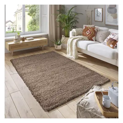 (200cm x 290cm (6ft 8" x 9ft 7")) Soft Thick Luxury Modern Shaggy Rug Dark Beige