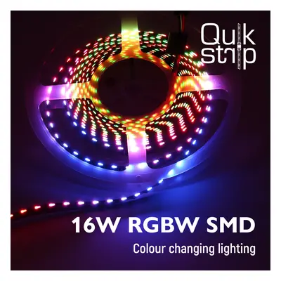 Quik Strip 16W/m SMD LED Strip, 24V IP65 RGBW (2700K), 60LEDS/m, 300Lm/m, 12mm PCB, 5m