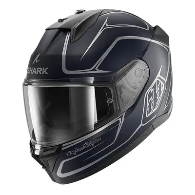 (L) Shark x Troy Lee Designs D-Skwal Full Face Helmet Drone Black / Silver