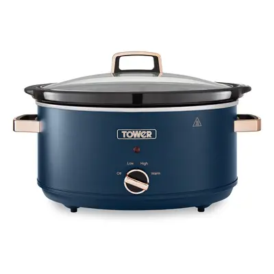 Tower T16043MNB Cavaletto 6.5 Litre Slow Cooker with Heat Settings, Cool Touch Handles, Midnight