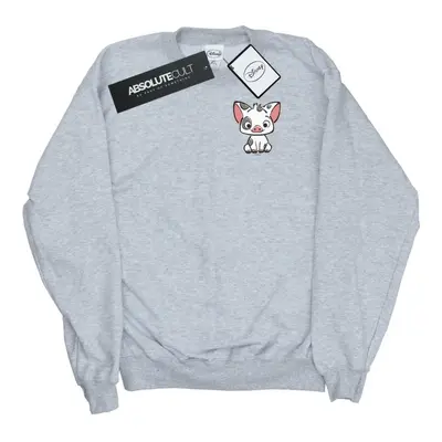 (M, Sports Grey) Disney Womens/Ladies Moana Pua The Pig Breast Print Sweatshirt