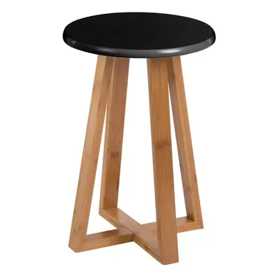 Premier Housewares Viborg Black Bamboo Round Stool