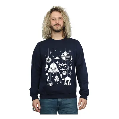 (L, Navy Blue) Star Wars Mens Christmas Decorations Sweatshirt