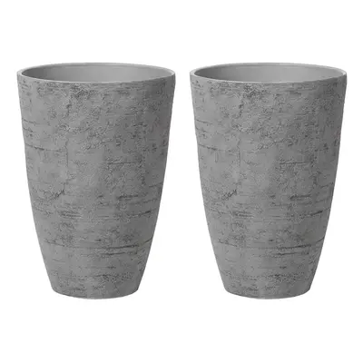 Set of Plant Pots x x cm Grey CAMIA