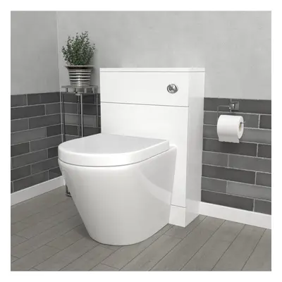 Nes Home 500mm Back To Wall Rimless Toilet With WC Unit Gloss White