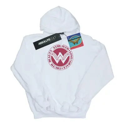 (XL, White) DC Comics Womens/Ladies Wonder Woman Beauty Strength Love Hoodie