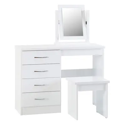 Seconique Nevada Dressing Table Set in White Gloss