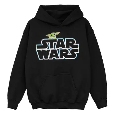 (9-11 Years, Black) Star Wars Girls The Mandalorian The Child Logo Hoodie