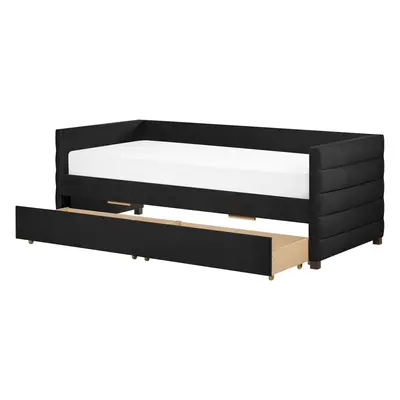 Daybed with Storage Velvet MARRAY x cm (EU Single) Black