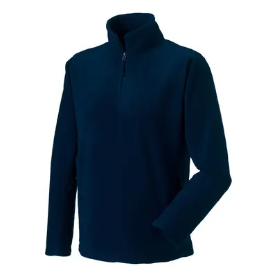 (M, French Navy) Russell Mens Quarter Zip Fleece Top