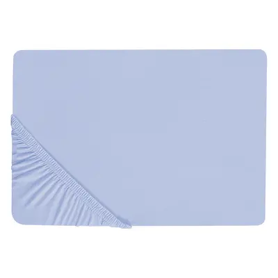 Fitted Sheet JANBU Cotton 200x200 cm Light Blue