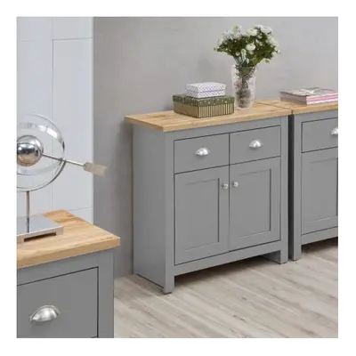 Lisbon Compact Doors Drawer Sideboard Storage Cupboard Light Grey