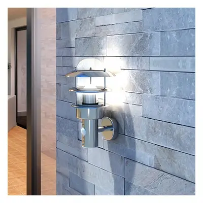 vidaXL Patio Wall Light Stainless Steel with Motion Sensor Outdoor Garden Lamp