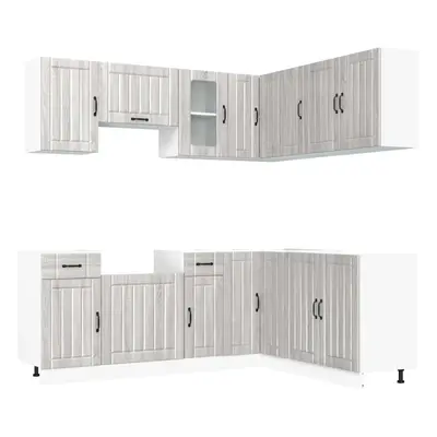 (grey sonoma) vidaXL Kitchen Cabinet Set Highboard Cabinet Storage Cupboard Engineered Wood