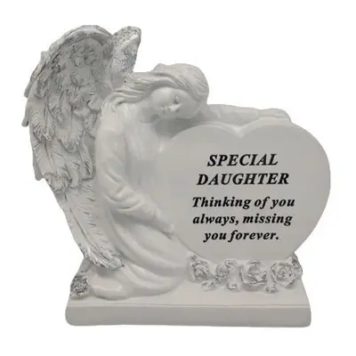 Graveside Plaque Ornament Daughter Memorial Angel With Heart Family