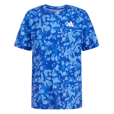 adidas Boys' Short Sleeve Cotton Camo T-Shirt Royal Blue Print